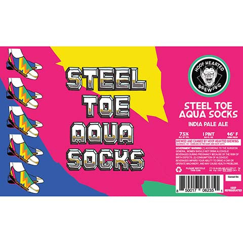 Hoof Hearted Steel Toe Aqua Socks IPA by Hoof Hearted Brewing, beer label