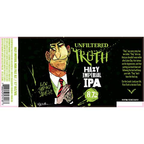 Flying Dog Unfiltered Truth Hazy Imperial IPA by Flying Dog Brewery, beer label