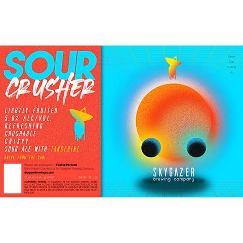 Skygazer Sour Crusher Tangerine Ale by SKYGAZER Brewing Co, beer label