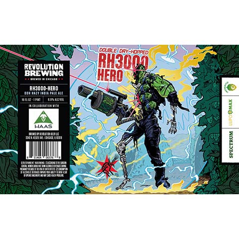 Revolution Double Dry-Hopped RH3000-Hero by Revolution Beer LLC, beer label