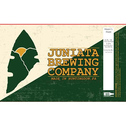 Juniata Hawn's Haze IPA by Juniata Brewing Company, beer label