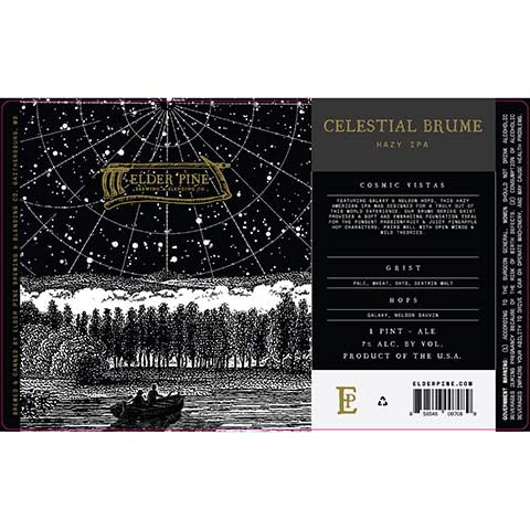Elder Pine Celestial Brume Hazy IPA by Elder Pine Brewing & Blending Co., beer label