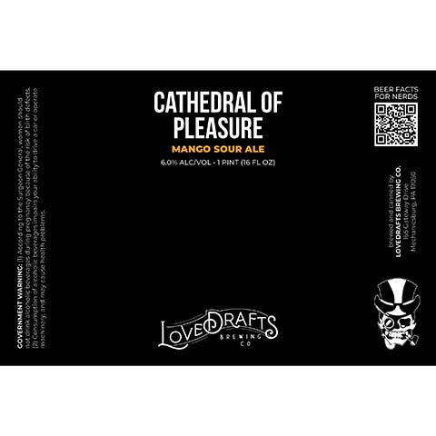 Lovedrafts Cathedral Of Pleasure Sour Ale by Lovedrafts Brewing Co., beer label
