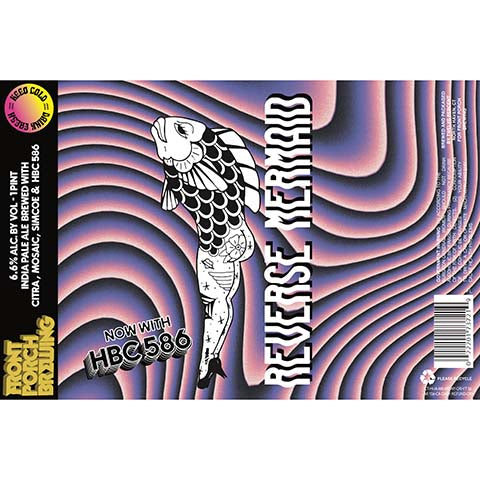 Front Porch Reverse Mermaid IPA (Citra, Mosaic, Simcoe, & HCB 586) by Front Porch Brewing, beer label