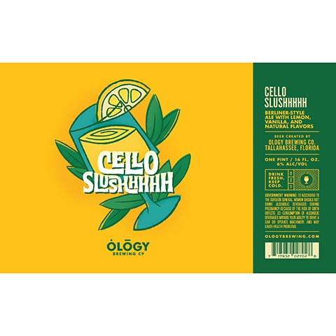 Ology Cello Slushhhhh Berliner-Style Ale by Ology Brewing Co, beer label
