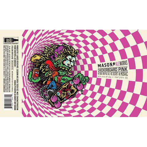 Mason Ale Works Checkerboard Pink Hazy DIPA by Mason Aleworks, beer label