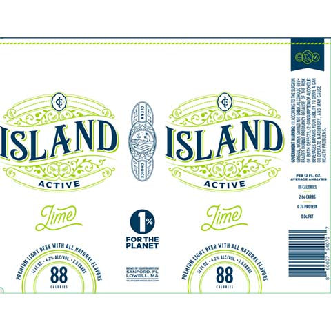 Island Active Lime by Island Brands USA, beer label
