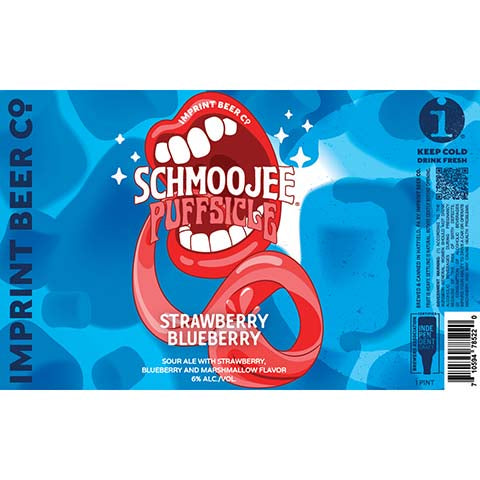 Imprint Schmoojee Puffsicle Stawberry Blueberry Sour by Imprint Beer Company, beer label