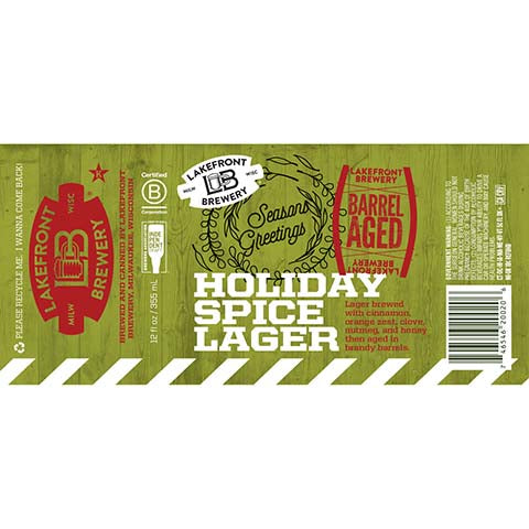 Lakefront Holiday Spice Lager by Lakefront Brewery Inc, beer label