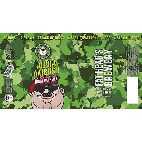 Fat Heads Alpha Ambush IPA by Fat Head's Brewery, beer label