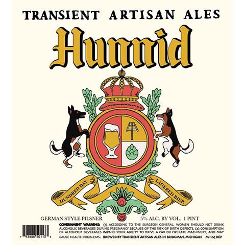 Transient Artisan Ales Hunnid Pilsner by Transient Artisan Ales, beer label