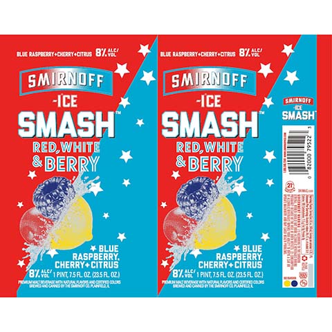 Smirnoff Ice Smash Red, White & Berry by Smirnoff, beer label