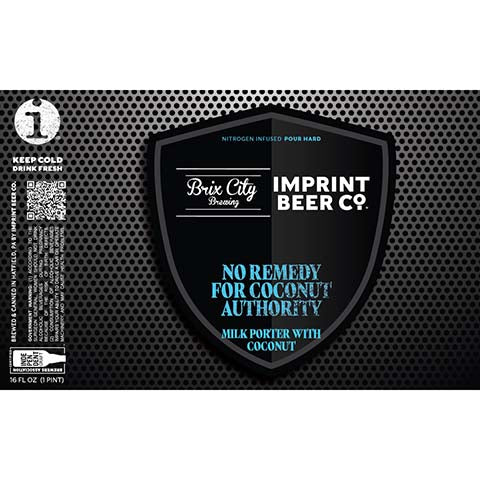Imprint No Remedy For Coconut Authority Milk Porter by Imprint Beer Company, beer label