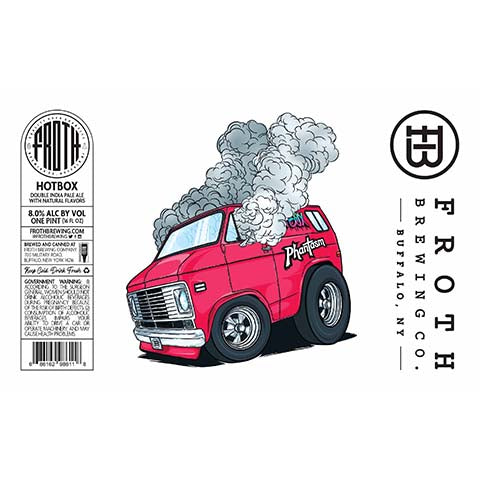 Froth Hotbox DIPA by Froth Craft Brewery, beer label