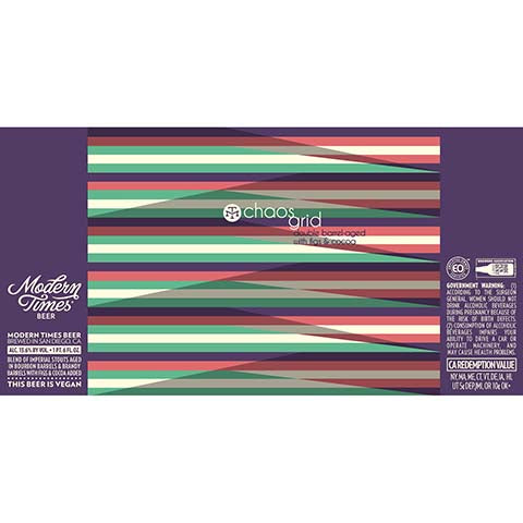 Modern Times Chaos Grid Double Barrel-Aged with Figs & Cocoa by Modern Times Beer, beer label