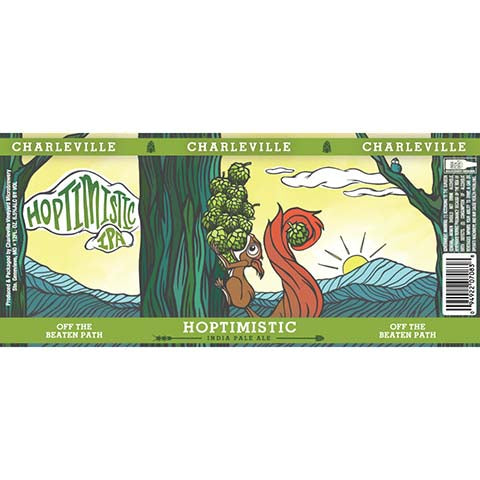 Charleville Hoptimistic IPA by Charleville Vineyard & Microbrewery, beer label