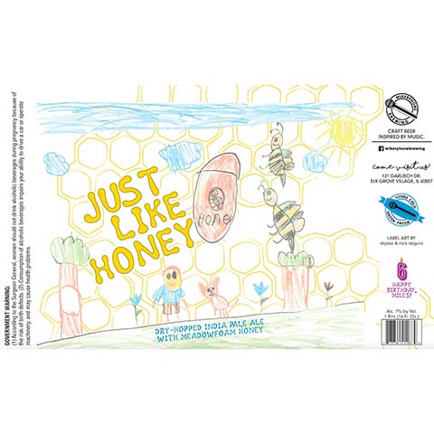 Mikerphone Just Like Honey IPA by Mikerphone Brewing, beer label