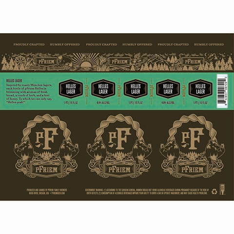 pFriem Helles Lager by PFriem Family Brewers, beer label