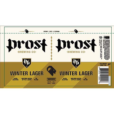 Prost Winter Lager by Prost Brewing, beer label