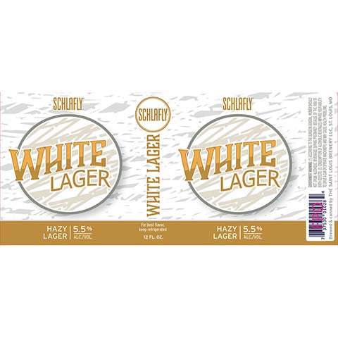 Schlafly White Lager by The Saint Louis Brewery LLC., beer label