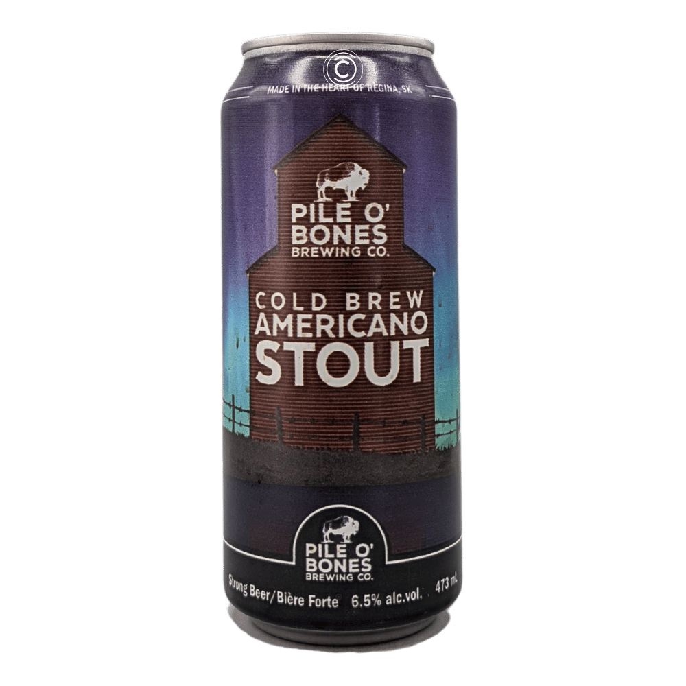 O'Bones Brewing Company Cold Brew Americano Stout by Pile O' Bones Brewing Company, beer label