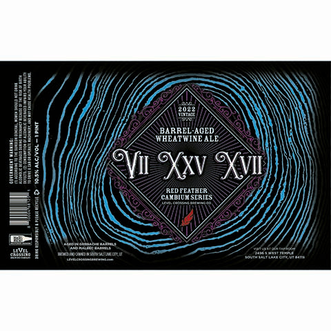 Level Crossing Barrel-Aged XVV XXV XVII Wheatwine Ale by Level Crossing Brewing Company, beer label
