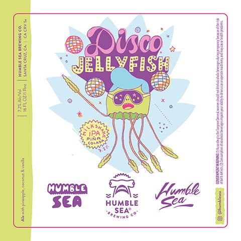 Humble Sea Disco Jellyfish Milkshake IPA by Humble Sea Brewing Co, beer label