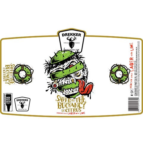 Drekker Saved By the Buoyancy of Citrus Lager by Drekker Brewing Company, beer label