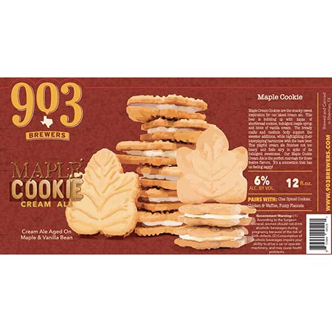 903 Brewers Maple Cookie Cream Ale by 903 Brewers, beer label