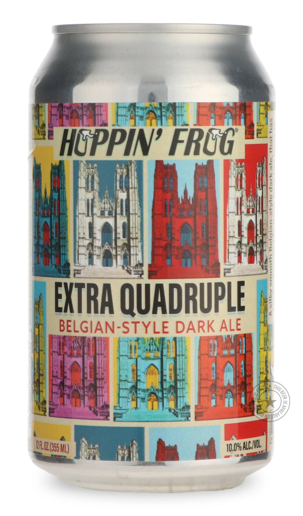 Extra Quadruple Belgian-style Dark Ale by Hoppin' Frog, beer label