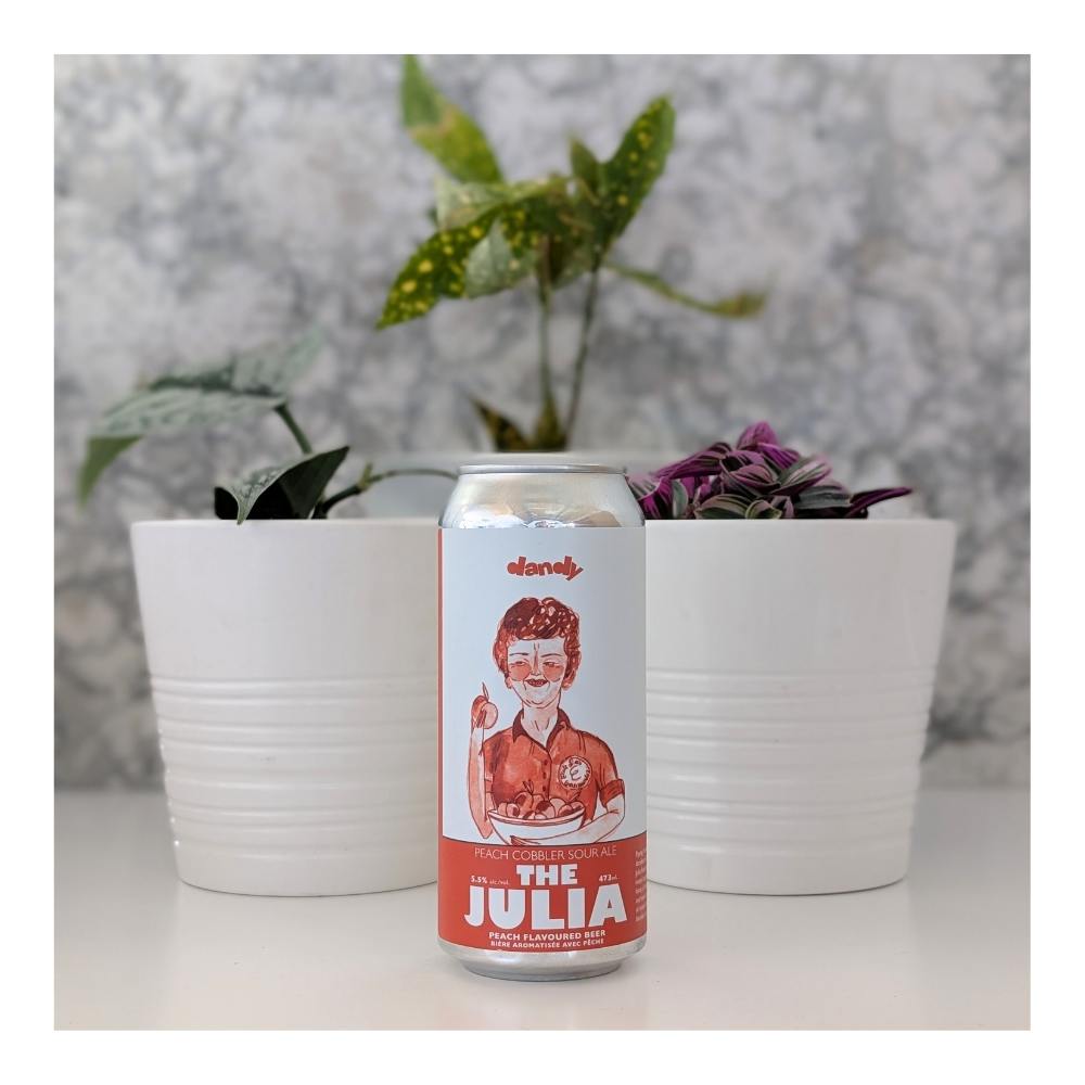 The Julia Peach Cobbler Sour Ale by The Dandy Brewing Company, beer label