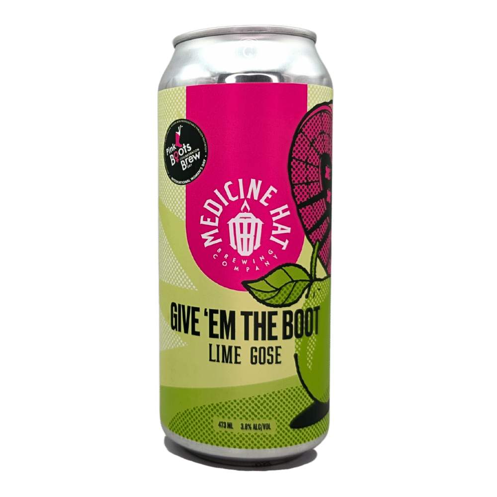 Give 'Em the Boot Lime Gose by Medicine Hat Brewing Company, beer label