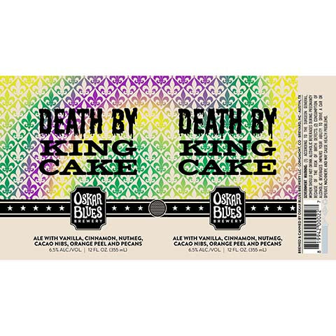 Oskar Blues Death by King Cake Ale by Oskar Blues Brewery, beer label