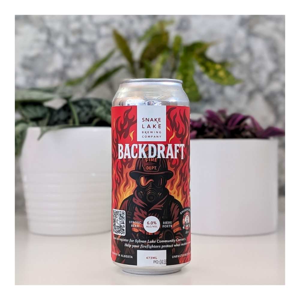 Backdraft Red Rye IPA by Snake Lake Brewing Company, beer label
