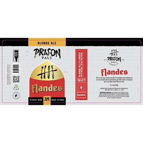 Prision Pals Flandes Blonde Ale by Prison Pals Brewing Co., beer label