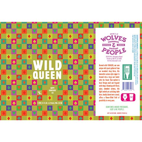 Wild Queen Hoppy Farmhouse Ale by Wolves Farmhouse & Brewery People, beer label