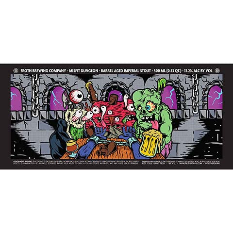 Froth Misfit Dungeon Imperial Stout by Froth Craft Brewery, beer label