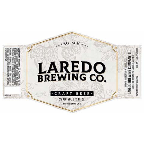 Laredo Kolsch Ale by Laredo Brewing Co., beer label