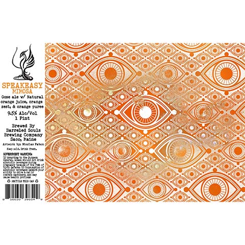 Barreled Souls Speakeasy Mimosa Gose by Barreled Souls Brewing Company LLC, beer label