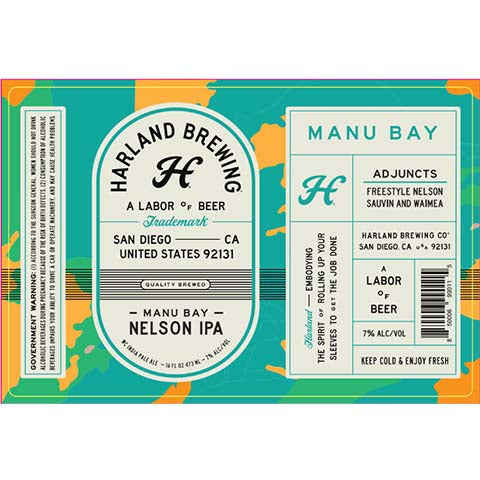 Harland Manu Bay IPA by Harland Brewing Co, beer label