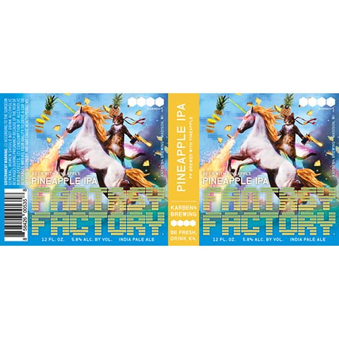 Karben4 Fantasy Factory Pineapple IPA by Karben4 Brewing, beer label