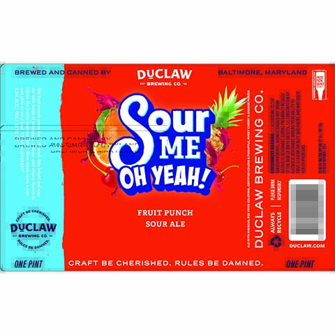 Duclaw Sour Me Oh Yeah! Sour by DuClaw Brewing Company, beer label