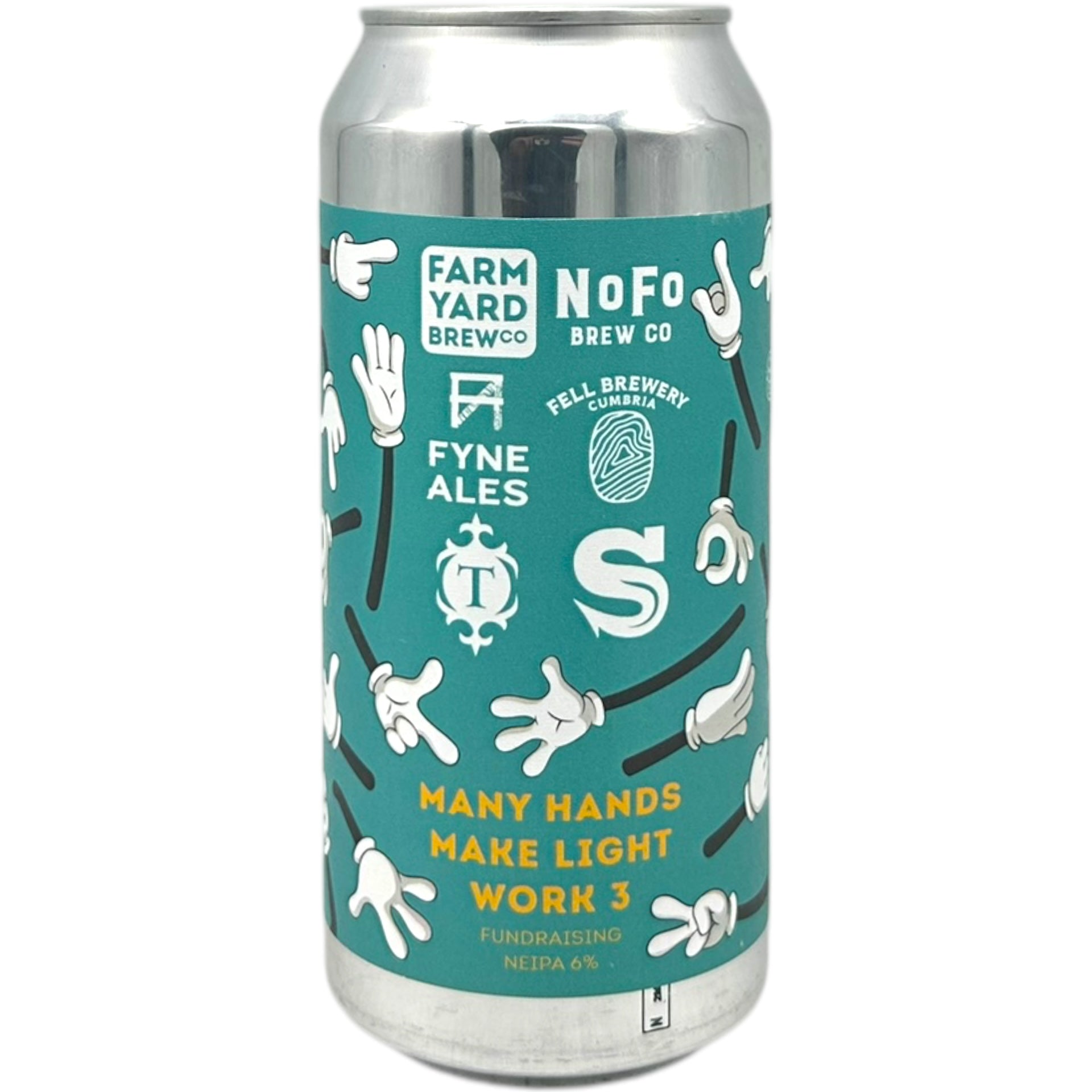 Farm Yard x Thornbridge x Fyne Ales x Siren x Fell Brewery x NoFo x Many Hands Make Light Work 3 by Farm Yard Brew Co., beer label