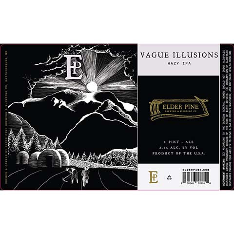 Elder Pine Vague Illusions Hazy IPA by Elder Pine Brewing & Blending Co., beer label