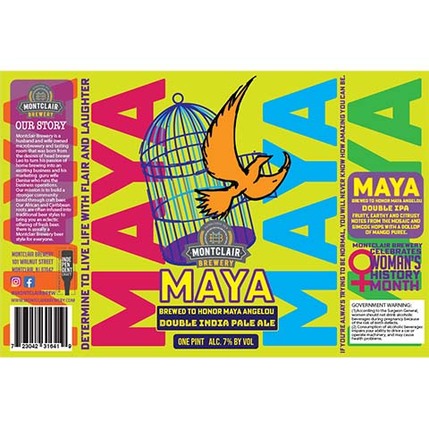 Montclair Maya DIPA by Montclair Brewery, beer label