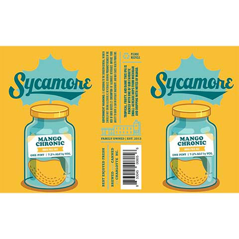 Sycamore Mango Chronic IPA by Sycamore Brewing, beer label