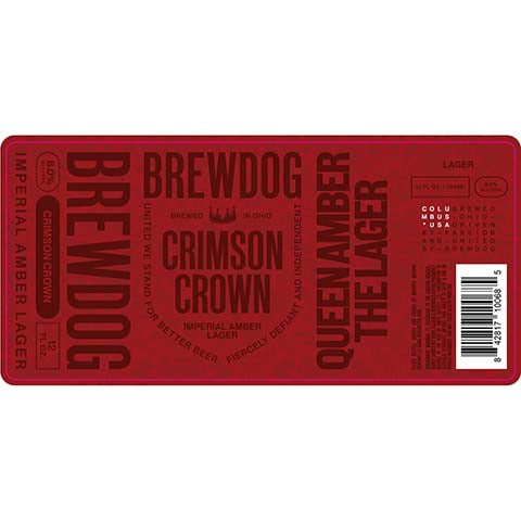 BrewDog Crimson Crown Imperial Amber Lager by BrewDog, beer label