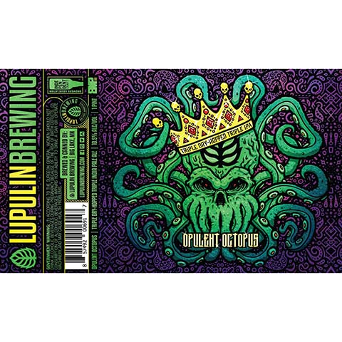 Lupulin Opulent Octopus TDH TIPA by Lupulin Brewing, beer label