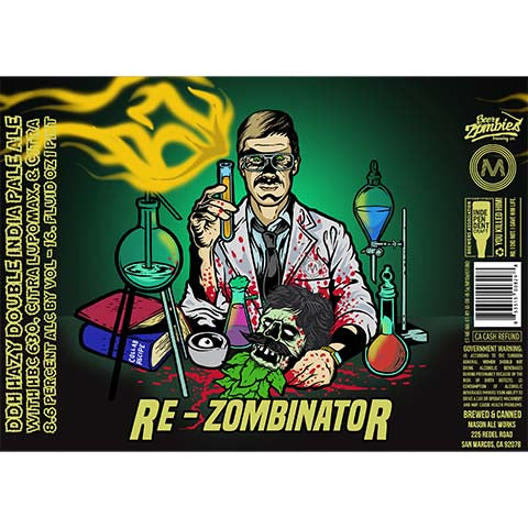Beer Zombies Re-Zobienator DDH Hazy DIPA by Beer Zombies, beer label