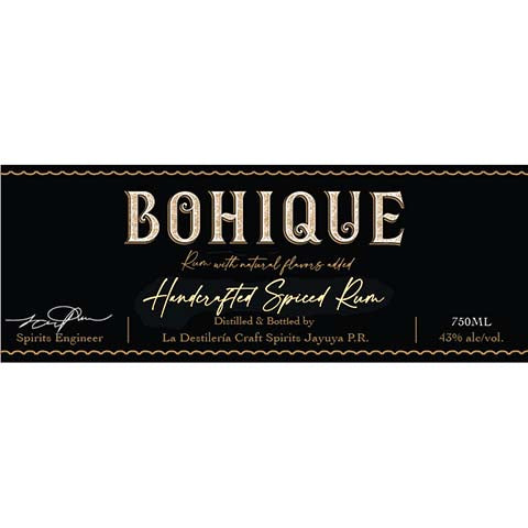 Bohique Spiced Rum by Remedy Brewing LTD Co., beer label